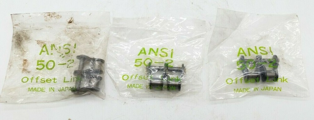 ANSI 50-2 Double Offset Link for Roller Chains (Lot of 3)