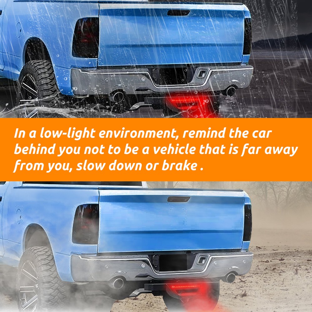 2'' Receiver Trailer Tow Hitch Step Bar W/ LED Brake Light Tailgate Bumper Guard