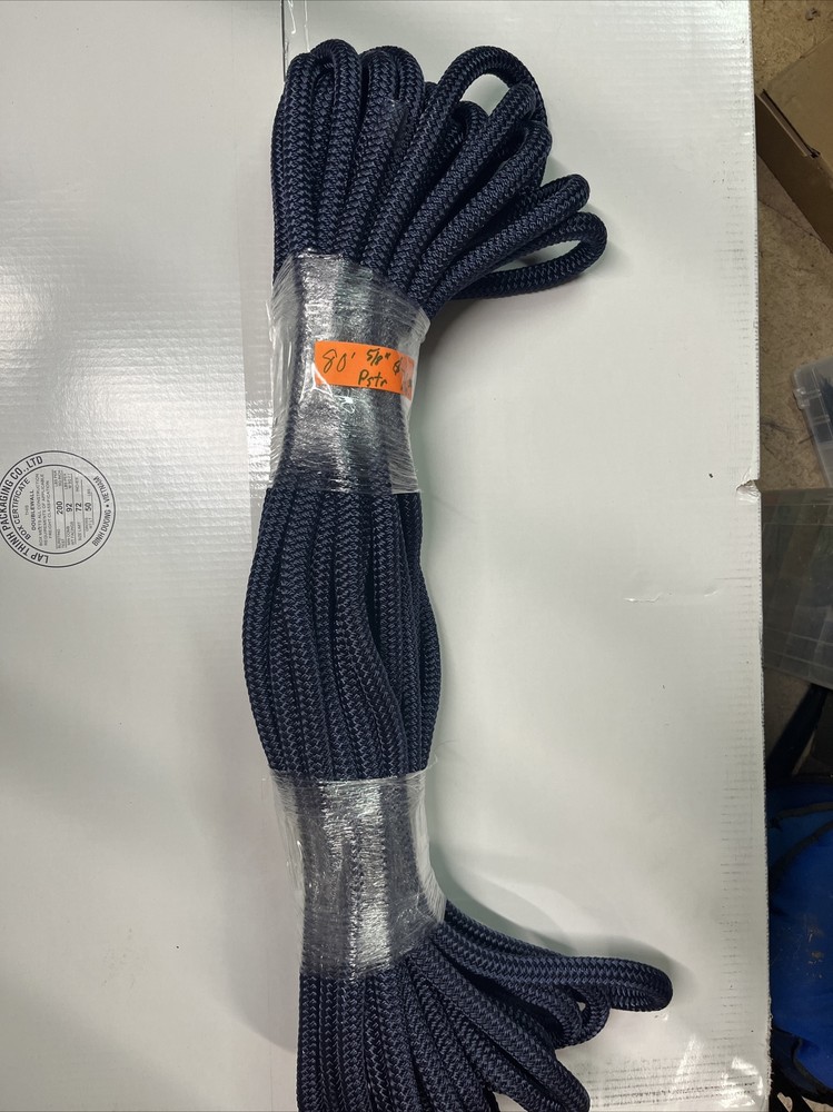 5/8" x 80' Double Braid Polyester Tree Rope, Bull Line, arborist, rigging,