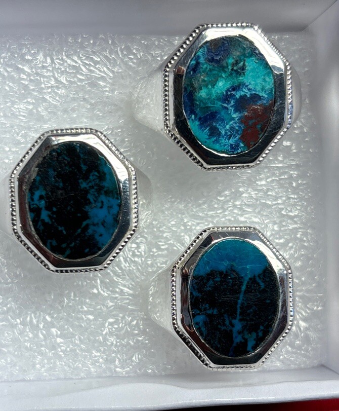 mens sterling silver ring Size 9 Shattuckite