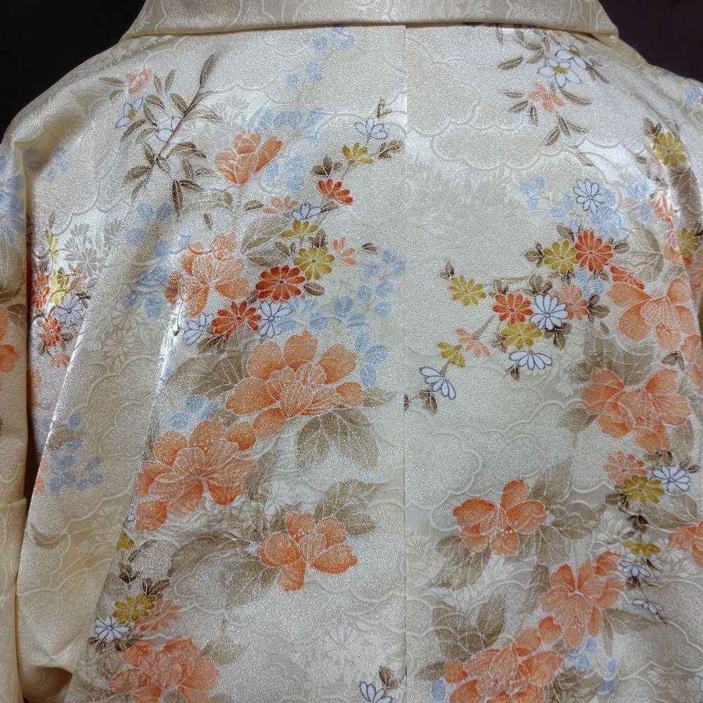 Komono Polyester Kimono Flower Pattern, Size 155cm, , Slight Mark