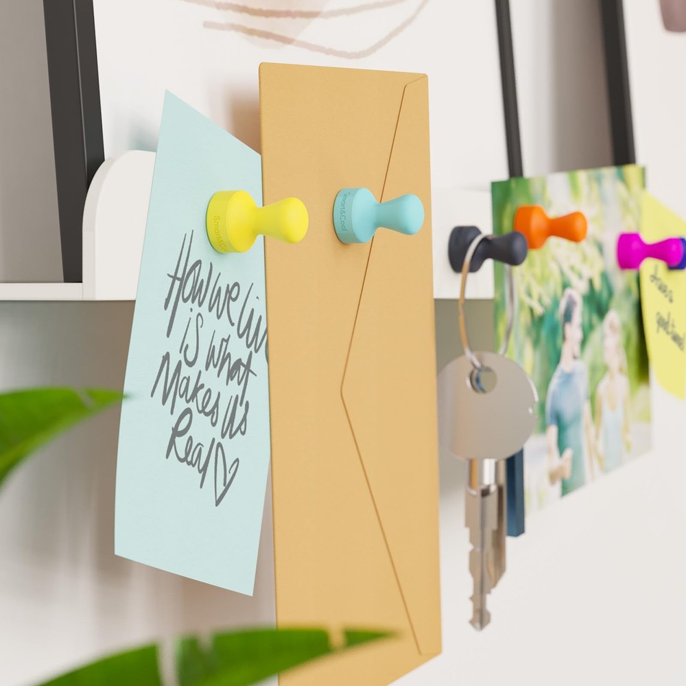 SMART&COOL Silicone Anti Scratch Push Pin Refrigerator 20 Pack, Multi Color