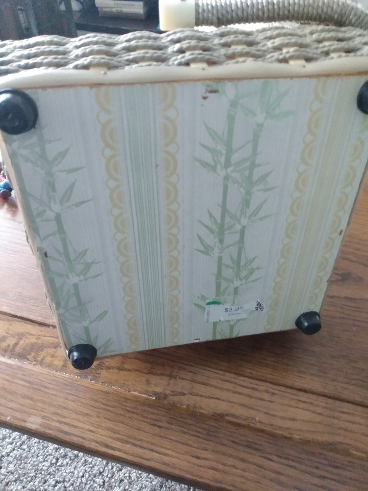 Vintage Sewing Basket Weaved