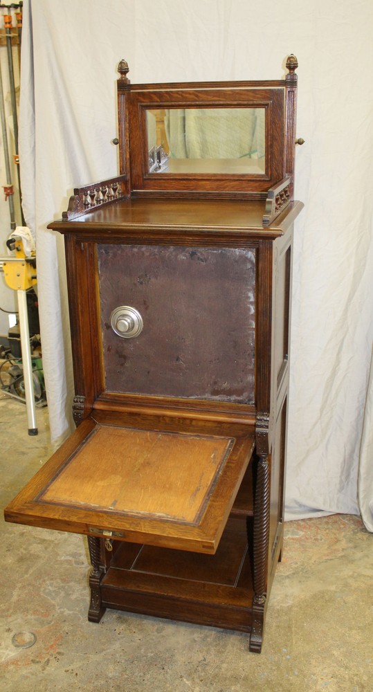 Oak Carved Drop front Desk – Hidden jewelry Safe inside