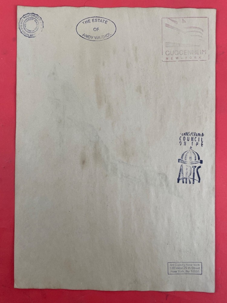 Andy warhol Drawing on paper (Handmade) signed and stamped