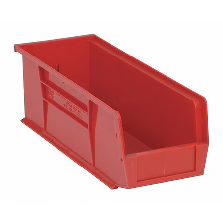 Quantum Storage Systems Qus234rd Hang & Stack Storage Bin, Polypropylene, Red,