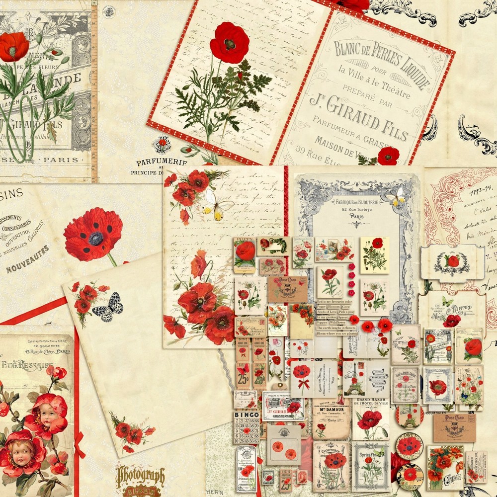 Poppies Journal Pages - EZ Journal - 7449