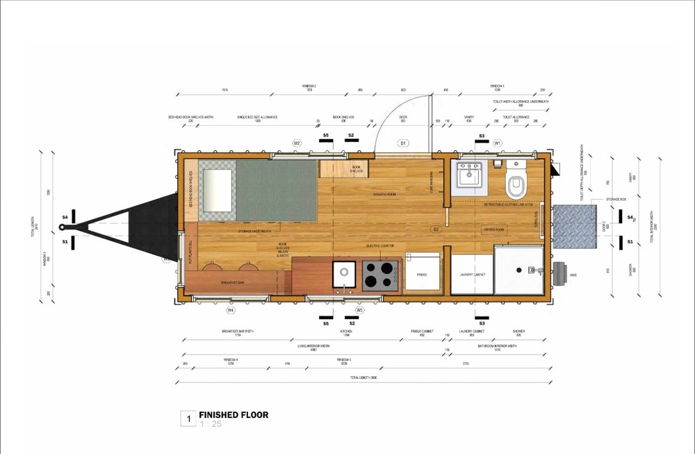 Comprehensive Building Plans for 8' x 19.5' Tiny Mobile Home - 156sqft