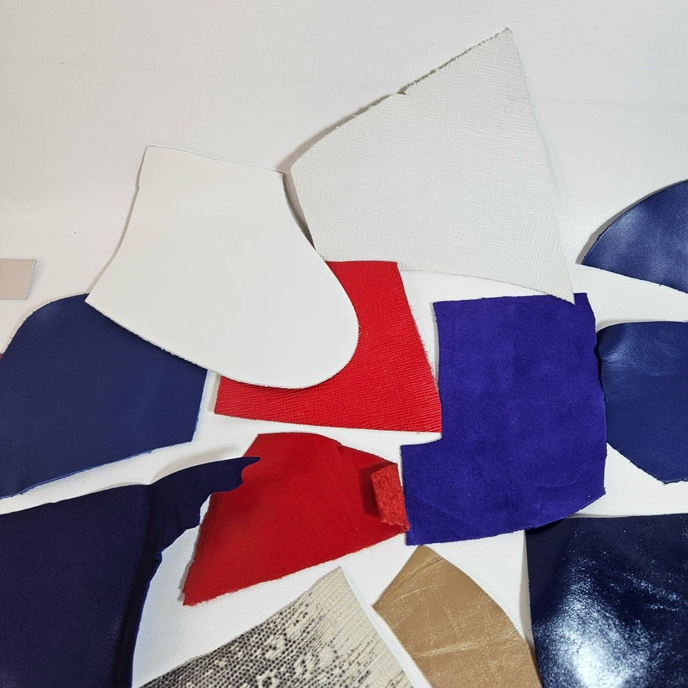 Genuine Leather Scraps Bits Small/Tiny Samples Crafts 15 oz Total