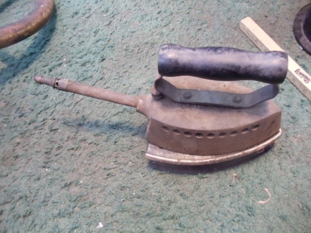 vintage  Iron  with  Wood Handle