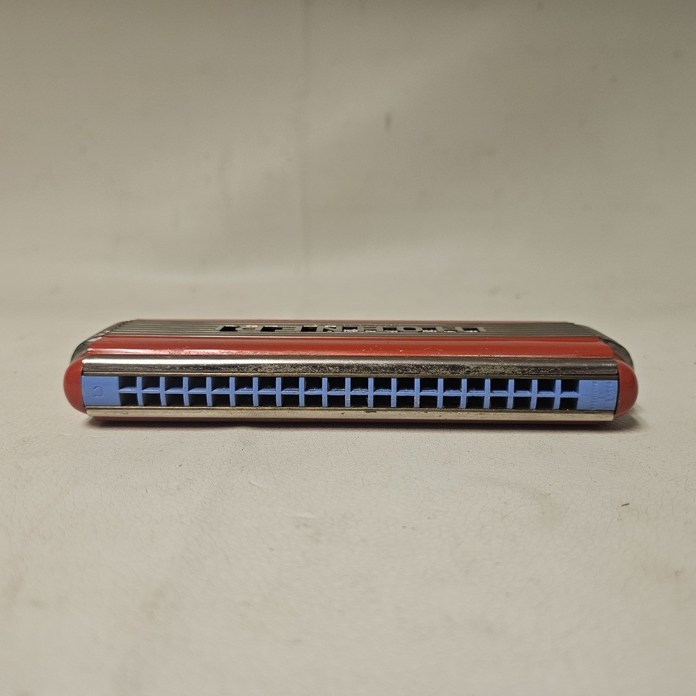 HOHNER ECHO ELITE ART DECO RED / SILVER HARMONICA W/ BOX