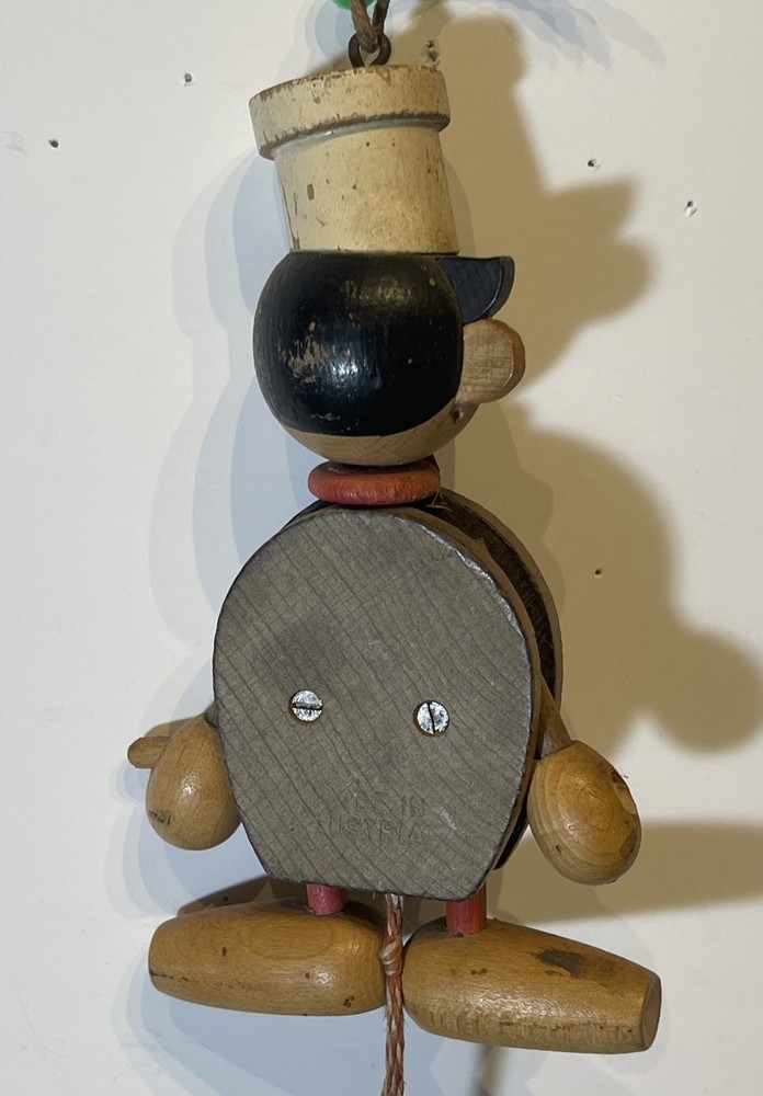 Vintage Jumping Jack Wood Pull Toy. Chef / Baker. AUSTRIA