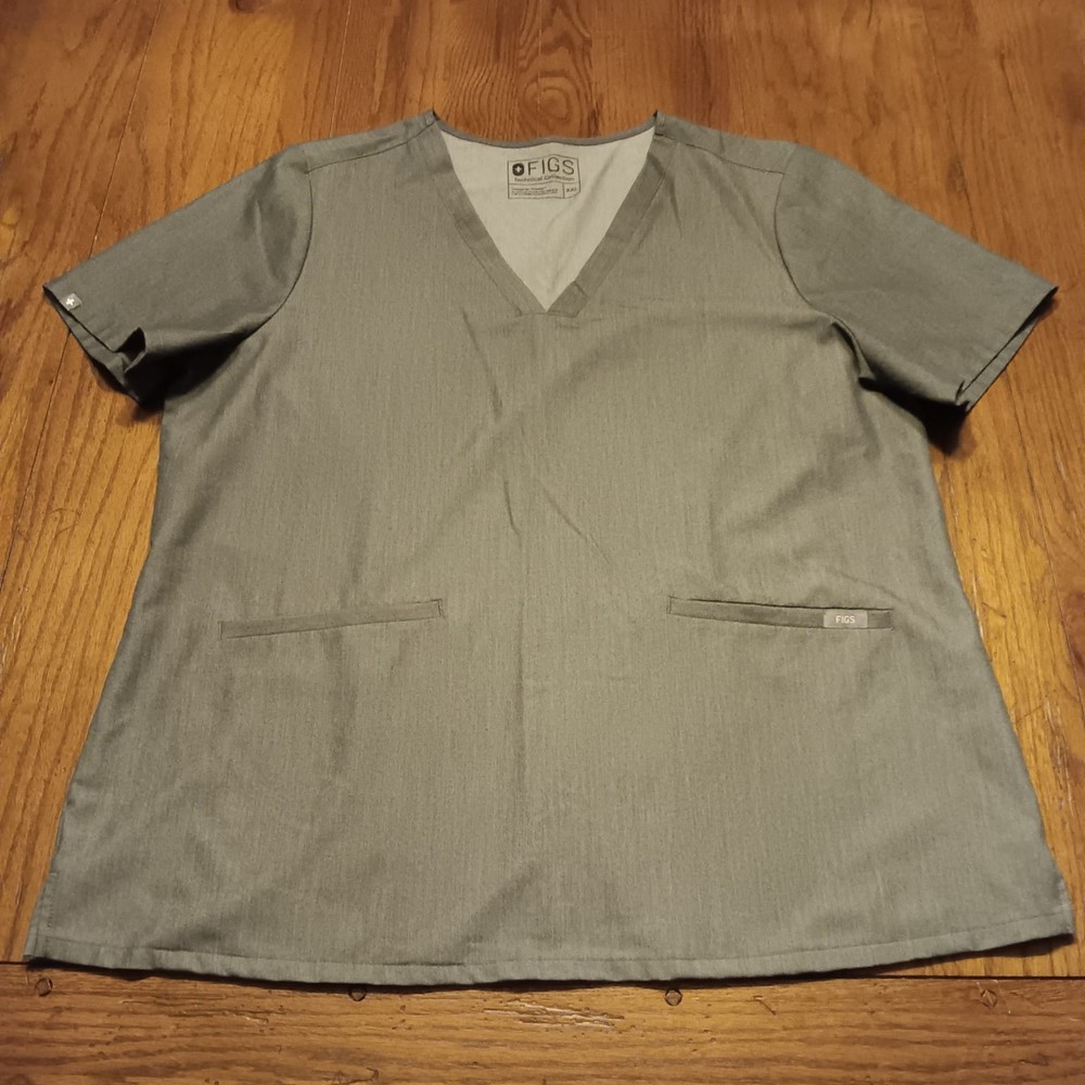 Figs Technical Collection Scrub Top Gray Women's Size XXL