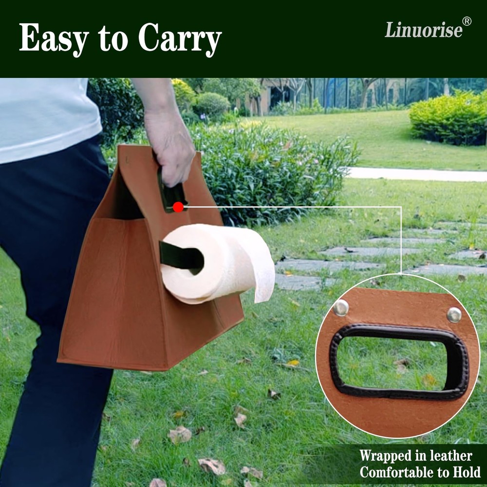 Linuorise Grill Accessory Storage Bag, BBQ Tools Storage, Brown