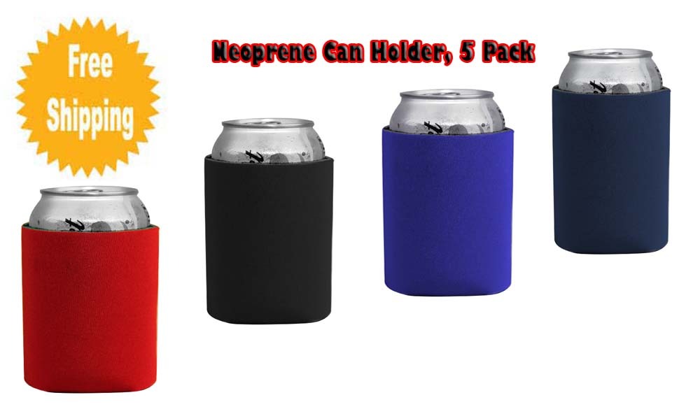 Neoprene Beverage Holder/ Can Holders/ Beer Holders, 5 Pack