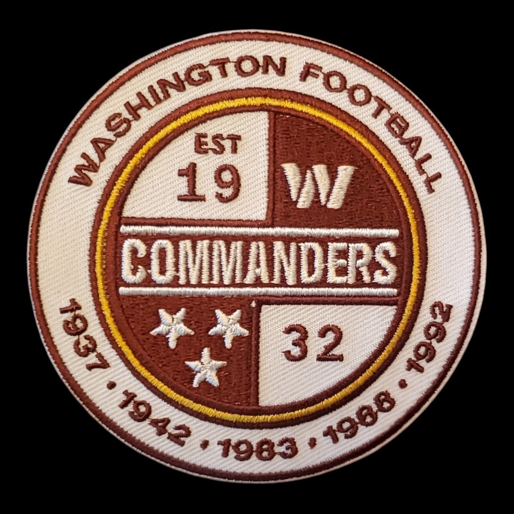Washington Commanders Patch.  Embroidered. Iron On Backing. 3"x3"