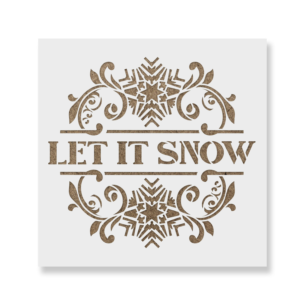 Let It Snow Wall Sign Stencil - Reusable Stencils for DIY Crafts