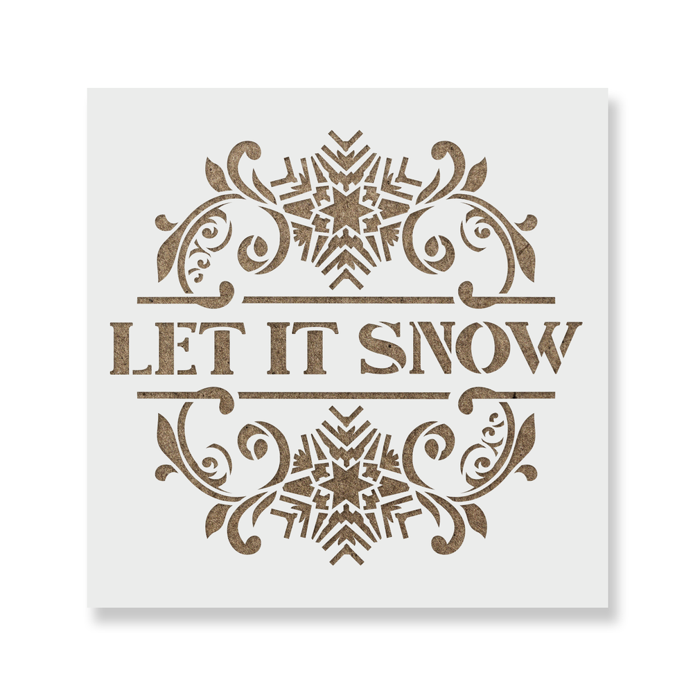 Let It Snow Wall Sign Stencil - Reusable Stencils for DIY Crafts