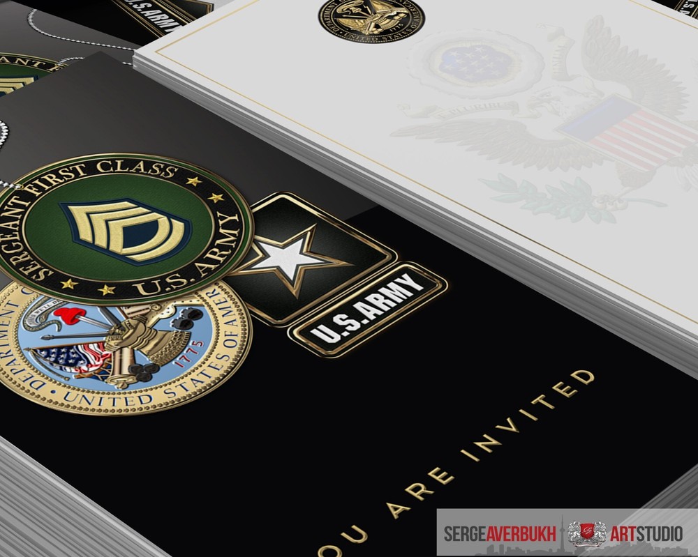 Customizable US Army Sergeant First Class Invitation Template DIGITAL DOWNLOAD