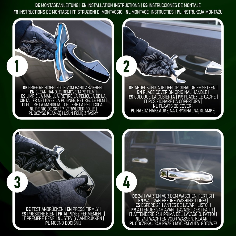 Tailgate Handle Cover for VW Golf Hatchback 3D 1997-2004 Chrome