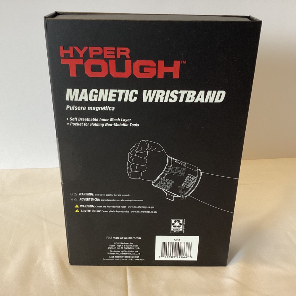 Hyper Tough Tool Storage Magnetic Wristband Adjustable - New