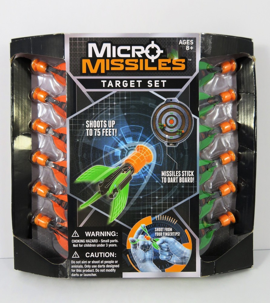 Micro Missiles Target Set Diggin Shoot From Fingertips Includes Board New In Pkg