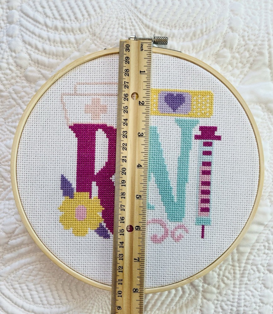 Handmade Completed Registered Nurse- Counted Cross Stitch