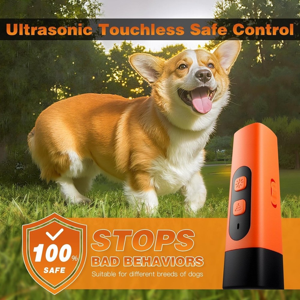 Rechargeable Ultrasonic Dog Trainer: 50ft Long Range Bark Control Solution