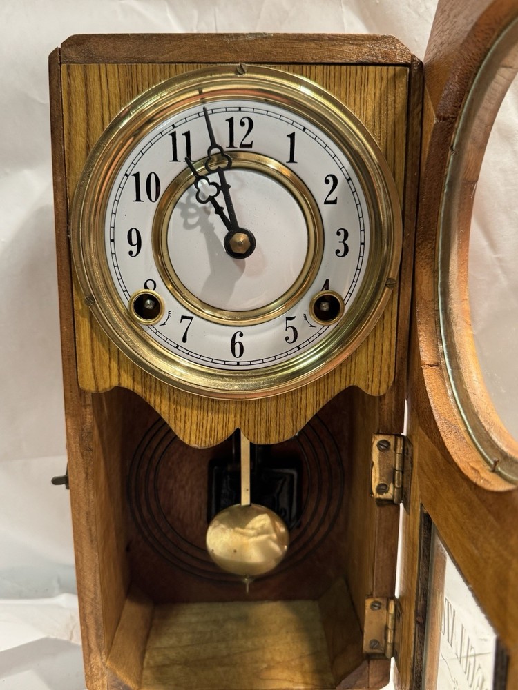 Vintage Miniature Schoolhouse Style Wall Clock
