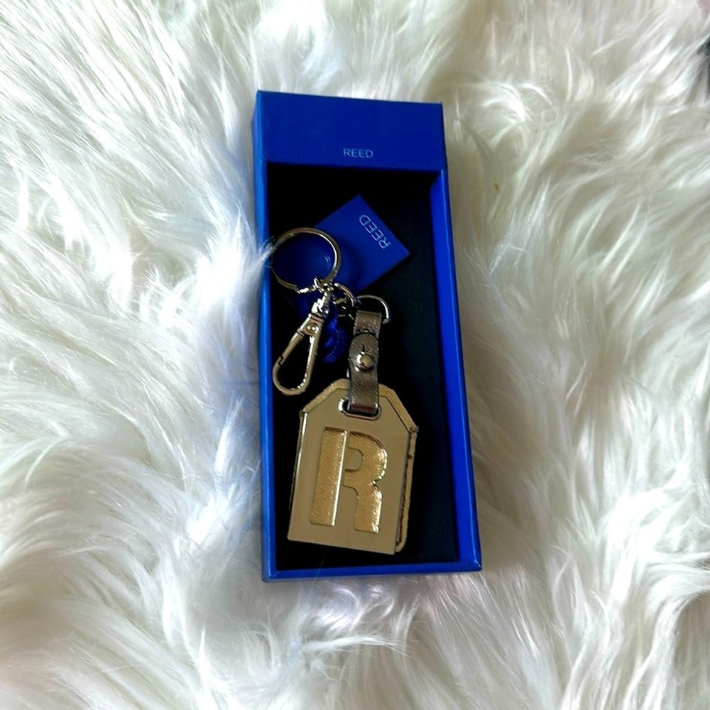 Reed Gold Wallet And Initials R Keychain