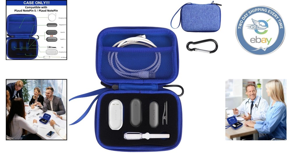 Compact Blue Hard Case for Plaud Note S - All Accessories Included & Protected