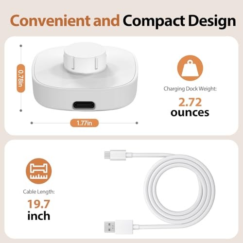 Compatible with Oura Ring 4 Charger,Fast Charging Dock and USB-C Size 12 White