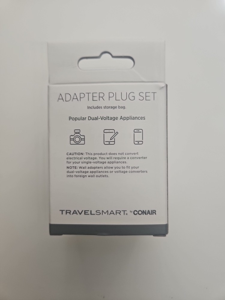 Conair Travel Smart Polarized 12W Power adapter Plug 4pc Set