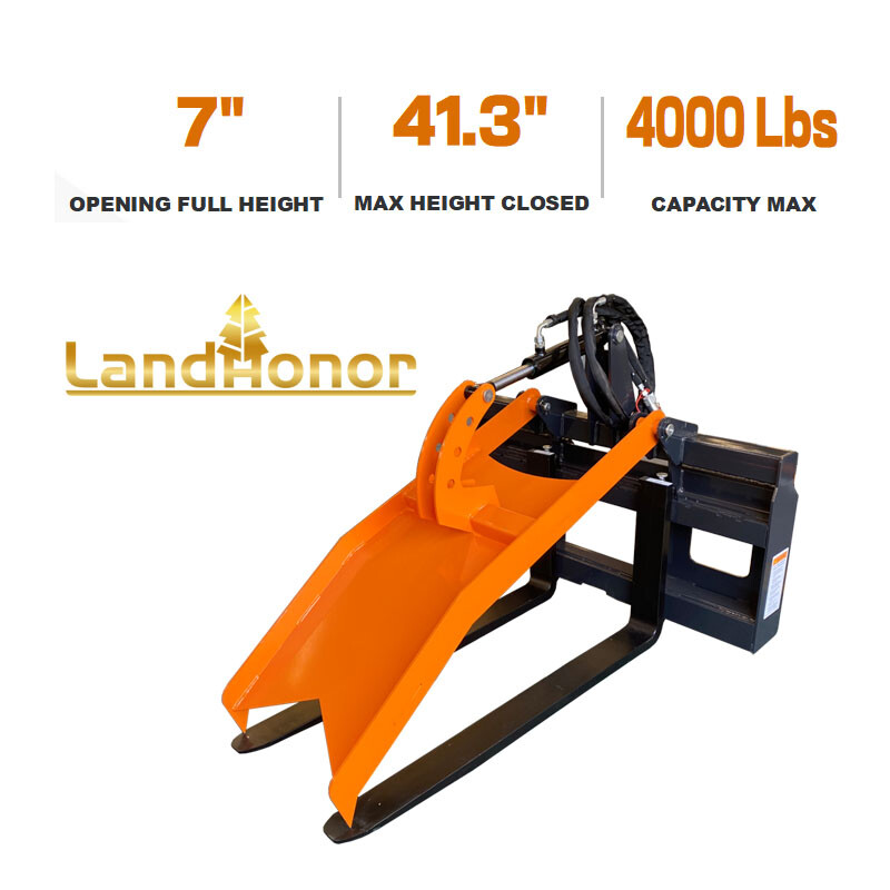 48'' Pallet Fork Grapple Hydraulic Loader New Attachment Landhonor Skid Steer