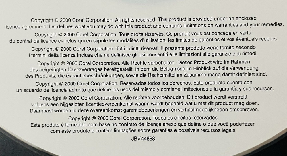 Corel Print Office 2000 OEM 2-Disc Set for Windows & Mac w/ Serial Card 2000
