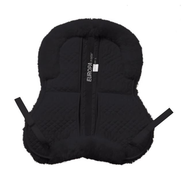 Ovation® Europa™ Sheepskin 4-Shim Solid Spine Half Pad - Black