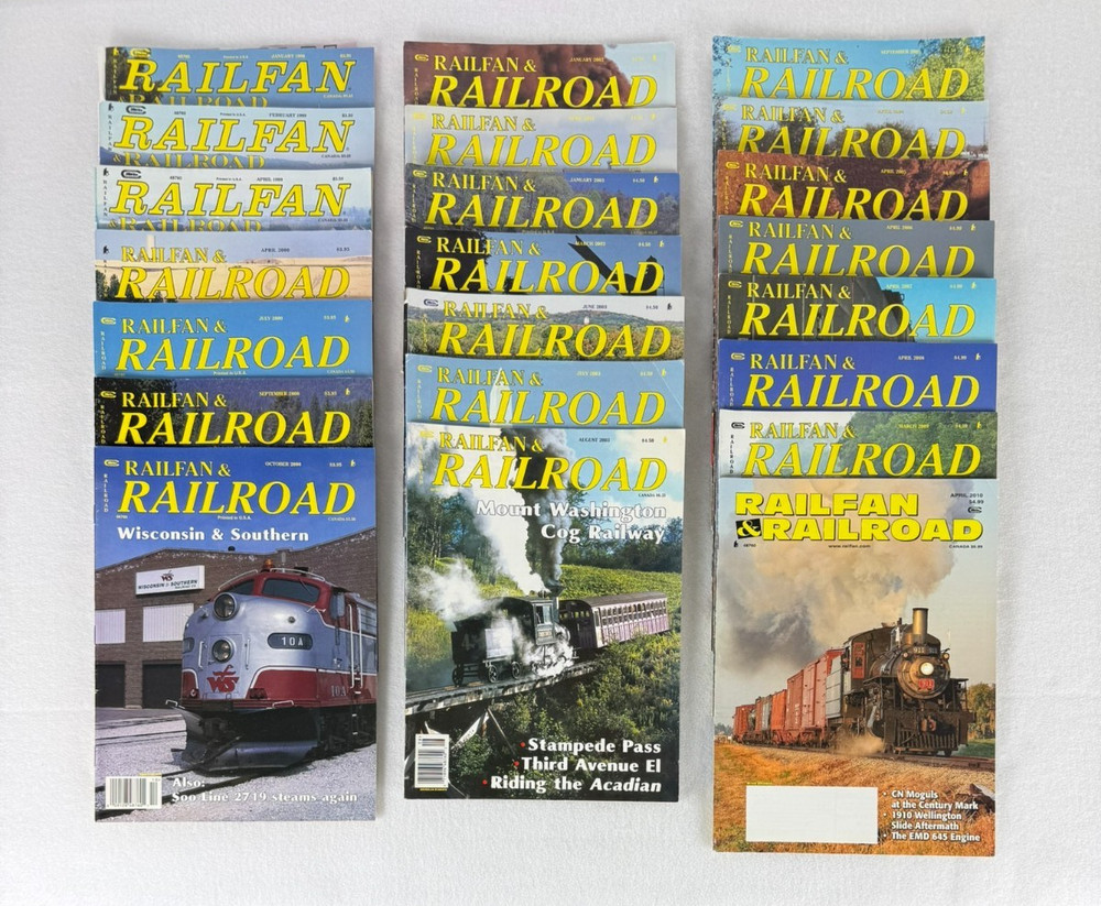 RAILFAN & RAILROAD Magazine Lot 22 Issues 1999–2010