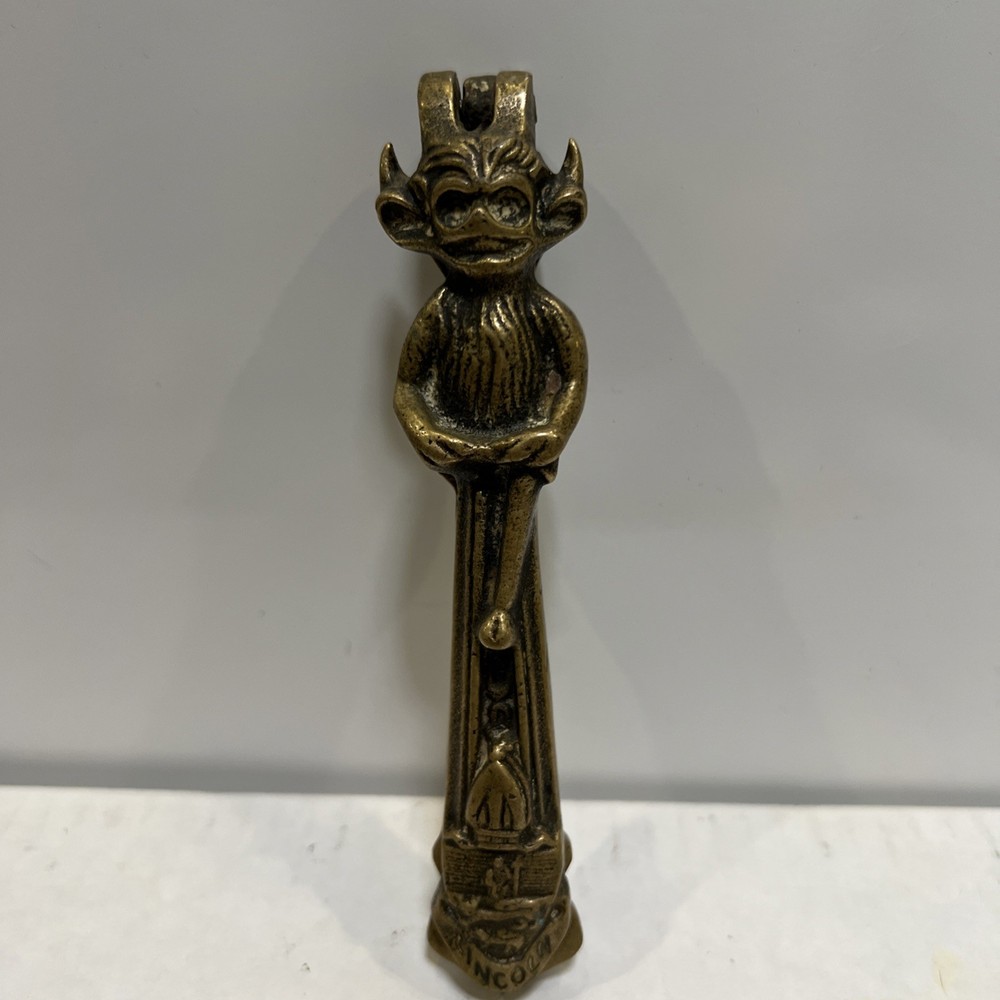 Lincoln Imp Monkey Solid Brass Gold Tone Nutcracker Peerage England Brass