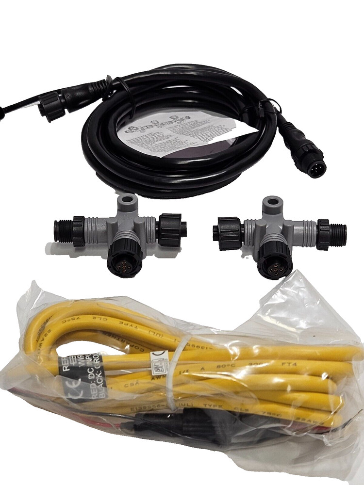 NMEA 2000 STARTER KIT POWER CABLE, T CONNECTOR, DROP CABLES, WEATHER CAP