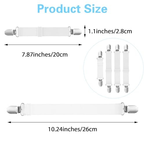 Ironing Board Cover Fasteners Binding 4 PC Elastic Straps Clips Keep Cushions