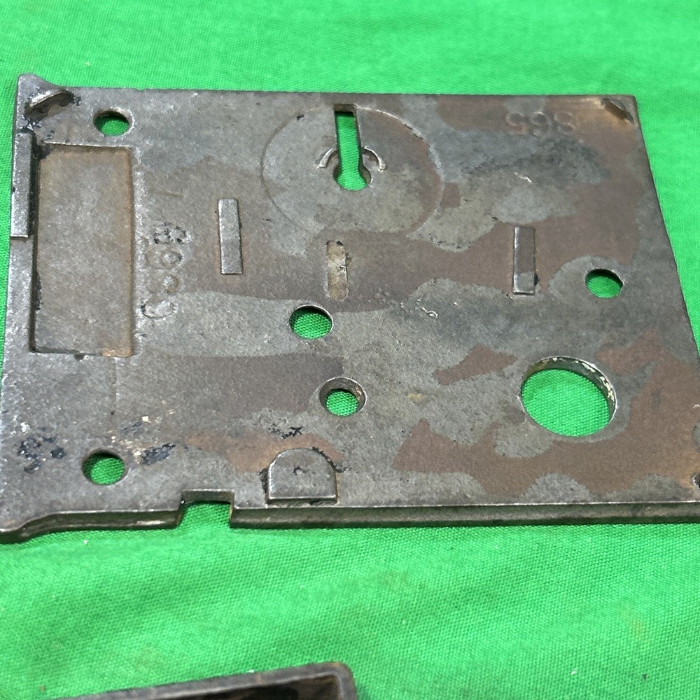 Antique Cast Iron Rectangle Surface Rim Door Lock Working Bradford Lock Works