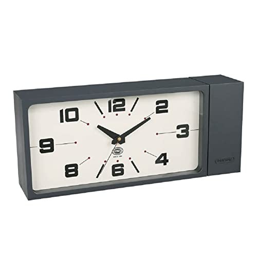 Dulton Double Face Clock Rectangle Gray Wall Clock Two Sided Magnet H21-0362GY