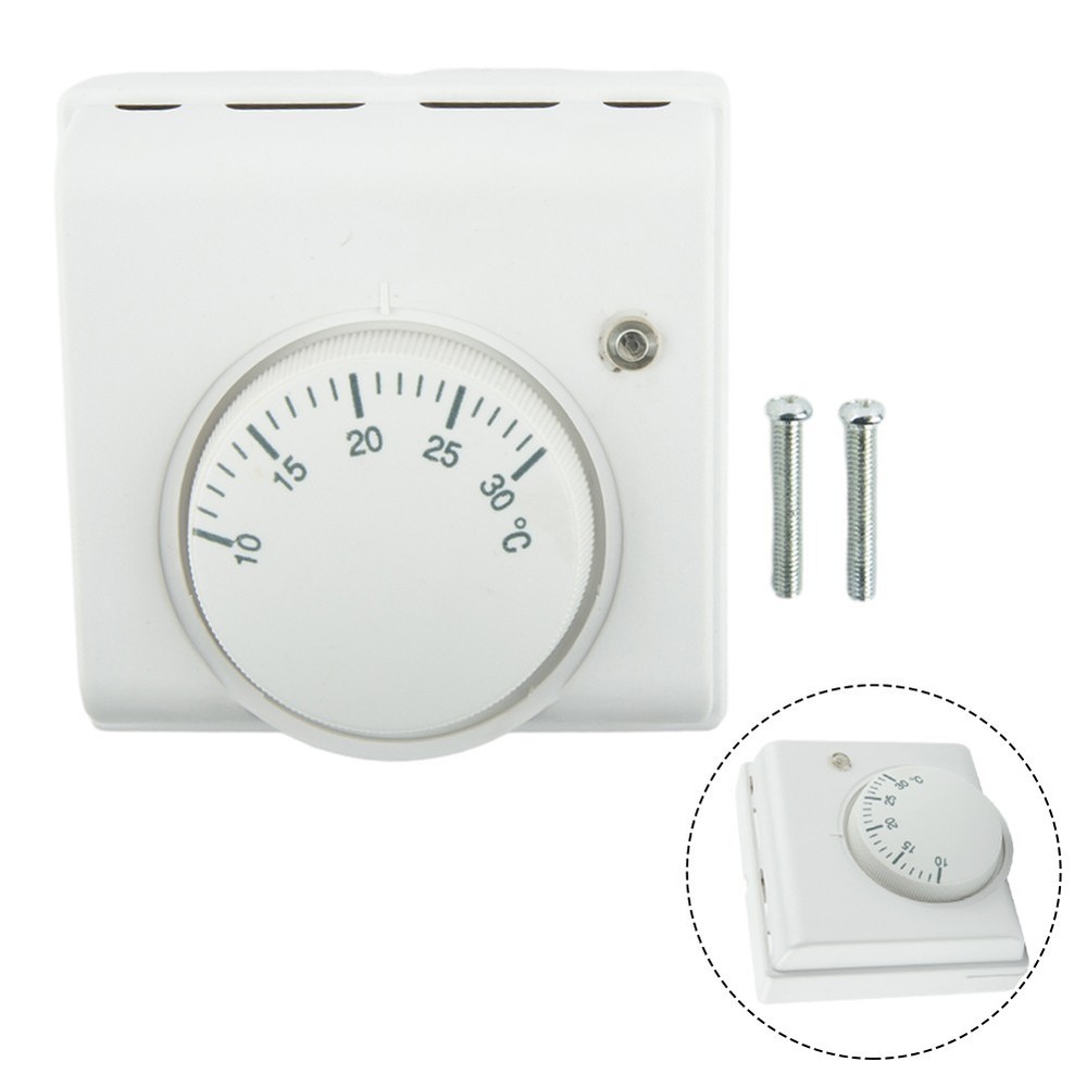 Thermostat Temperature Switch Room 2 Wire 220V AC Temperature Controller White