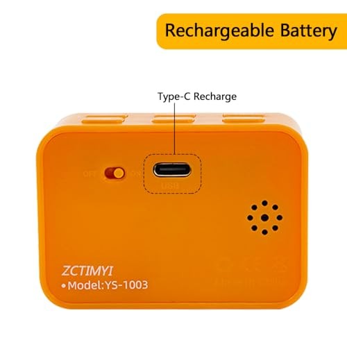 Digital Mini Timer Rechargeable, ON/Off Led Display Count Down/Up, 3 Black