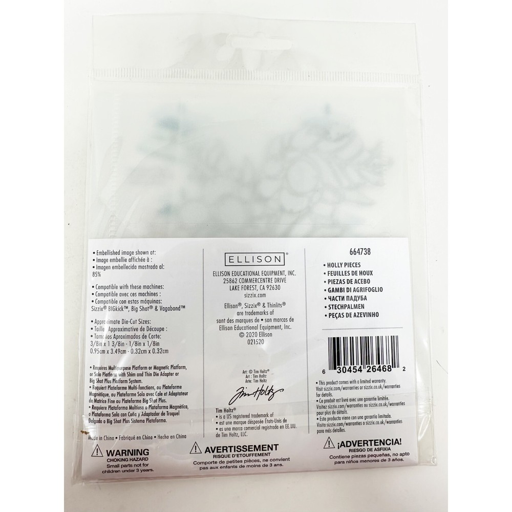 Sizzix Tim Holtz Christmas Thinlits Bundle Snowscape Holly Berries NEW