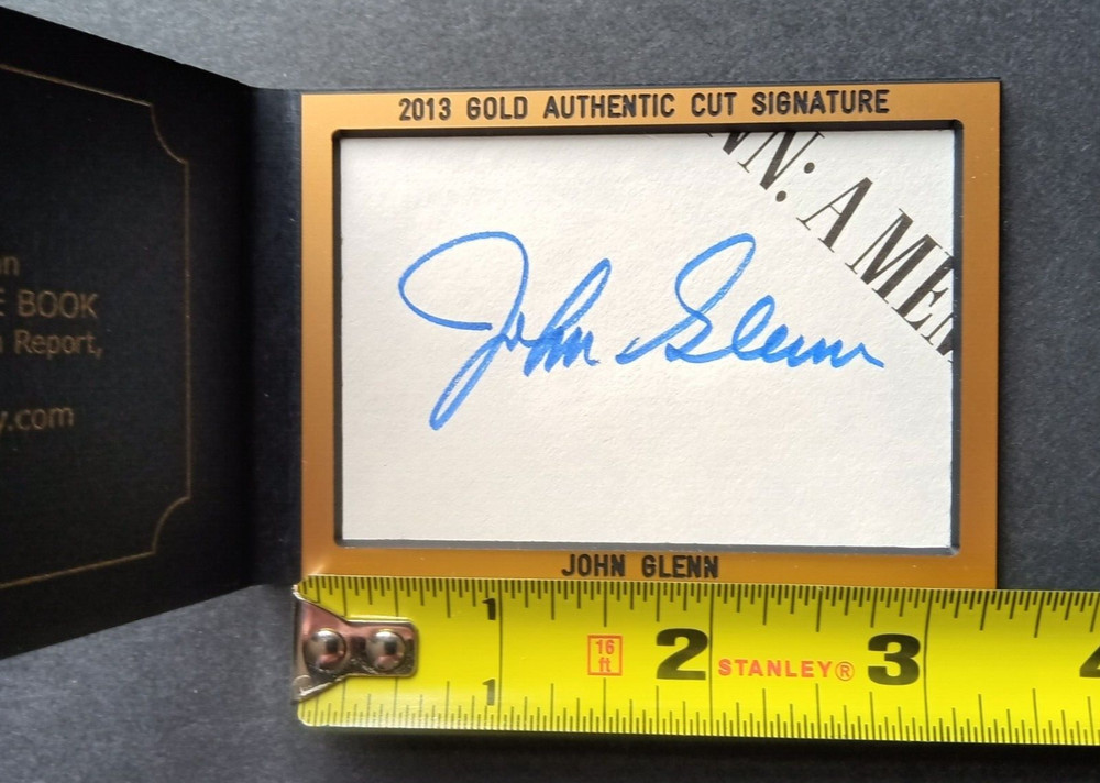 John Glenn - JSA Authenticated Cut Autograph Display
