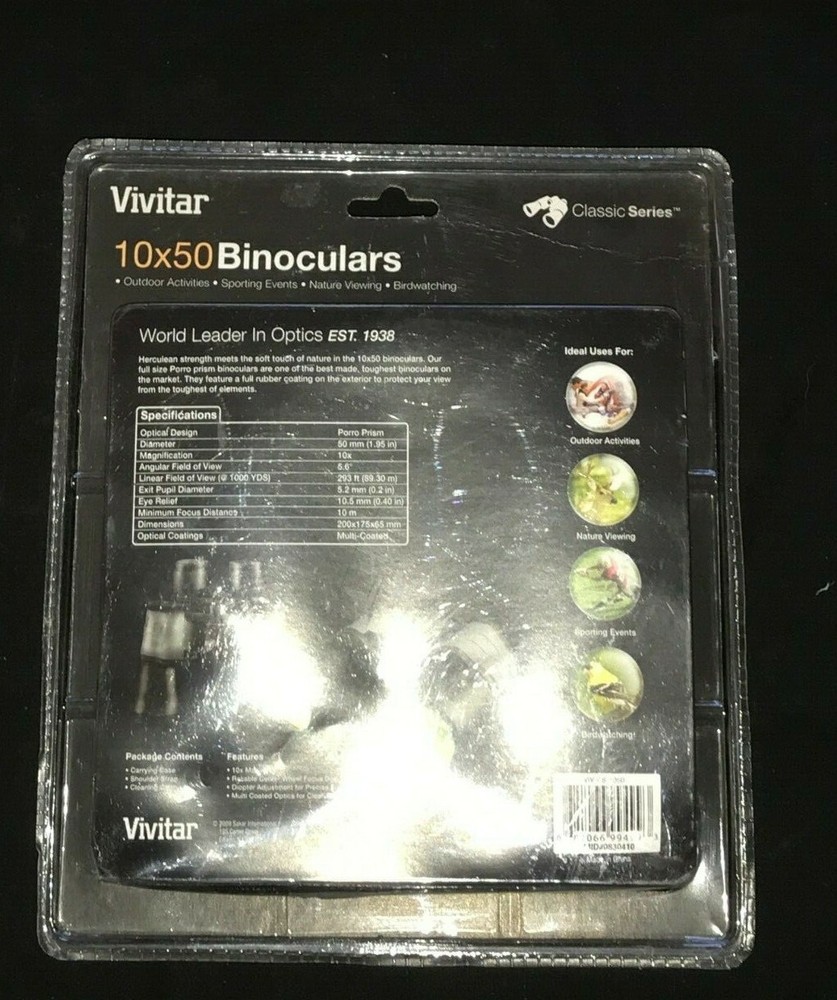 Vivitar Classic 10x50 Binoculars New in Package
