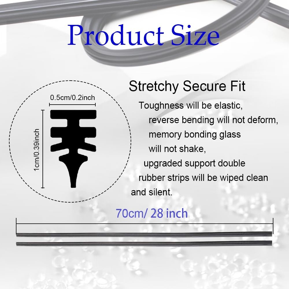 4PCS Wiper Blade Refill, 28 inch DIY Adjustable Universal Replacement Wiper B...