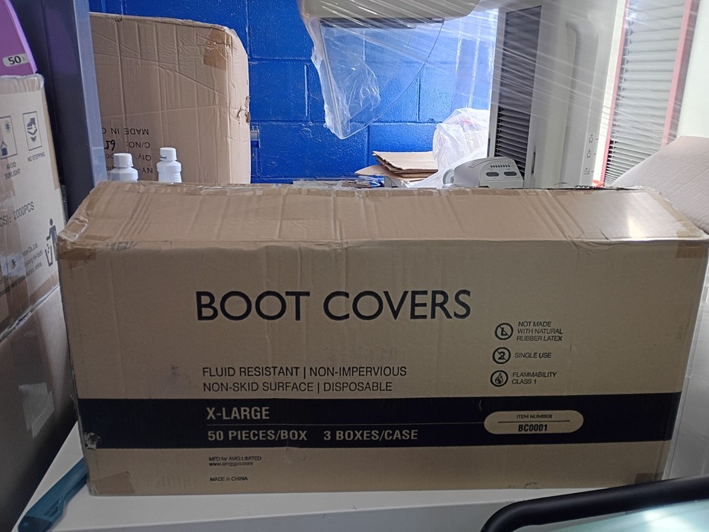 AMG LIMITED Boot Covers X-Large Disposable Fluid Resistant Non-Skid Surface
