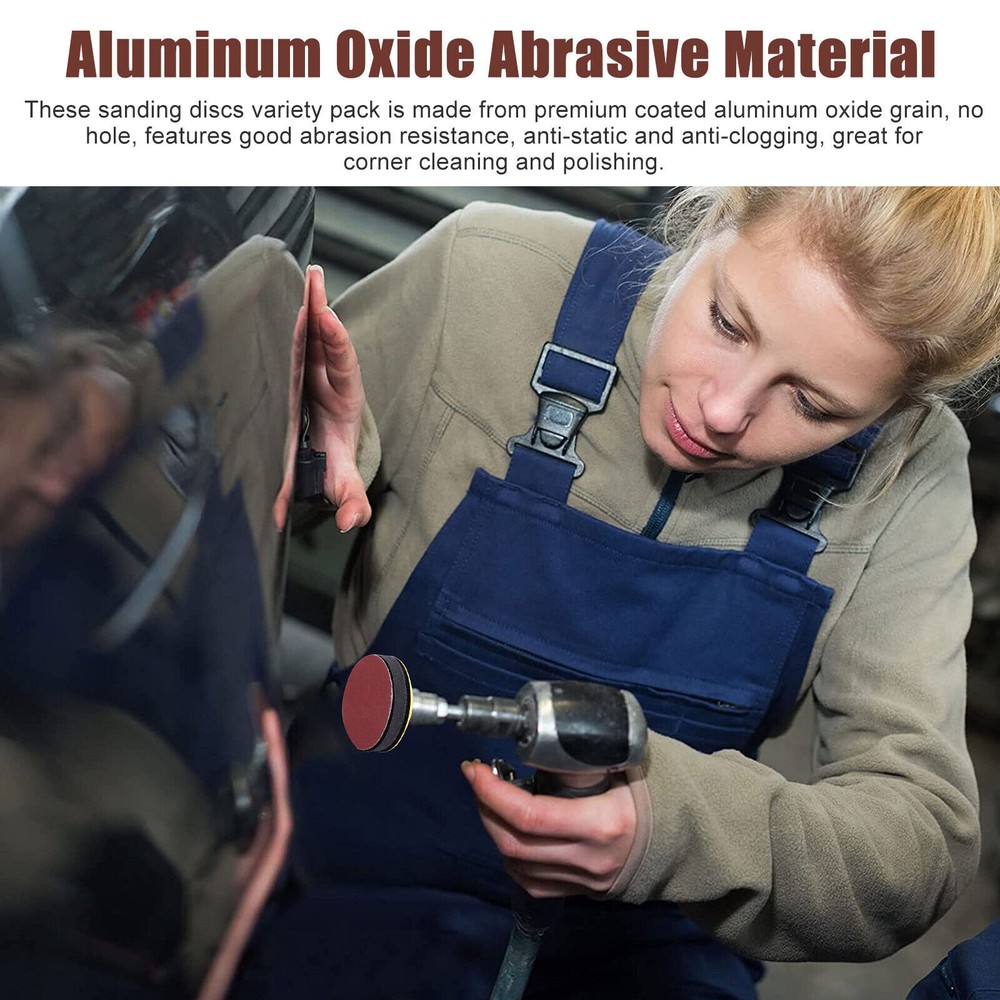 303Pcs 2" Sanding Disc Hook Loop Sander Paper Backer Pad + Drill Adapter Set